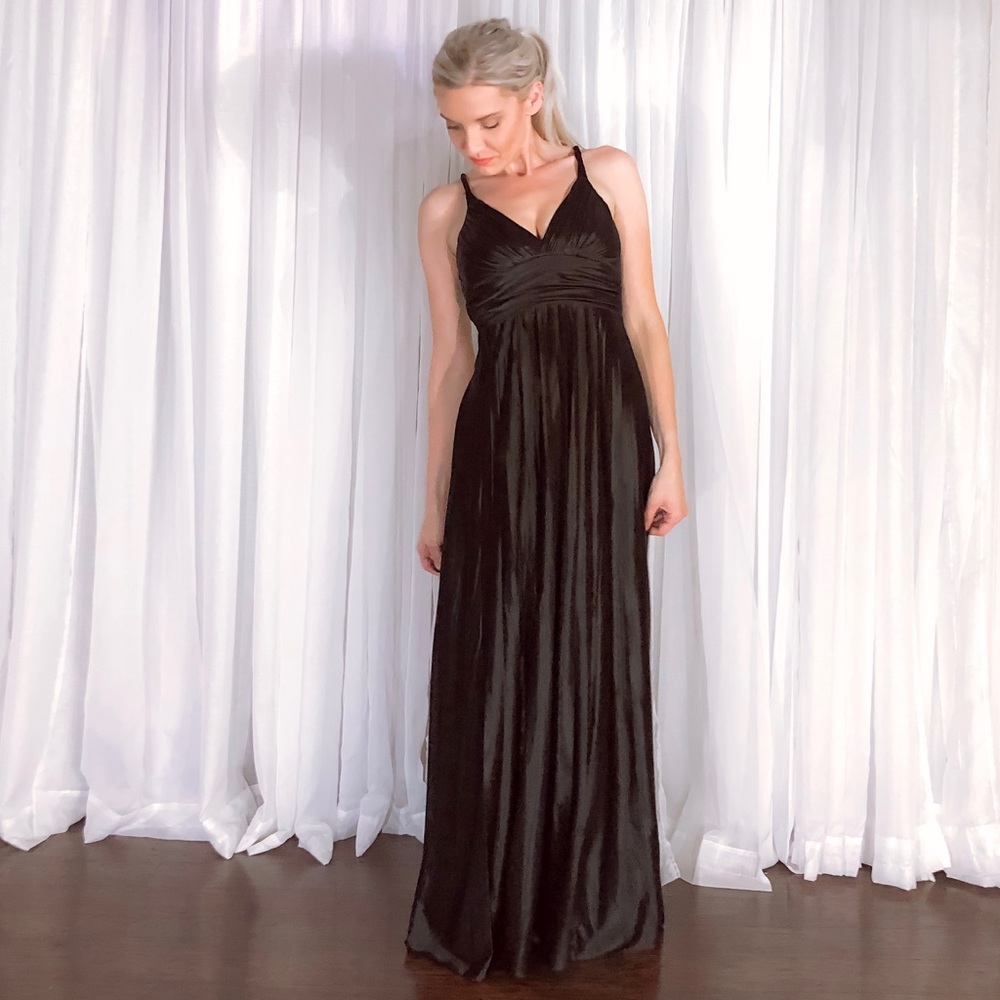 Black Formal Bridesmaid Homecoming Prom Dress - Picture 5 of 8
